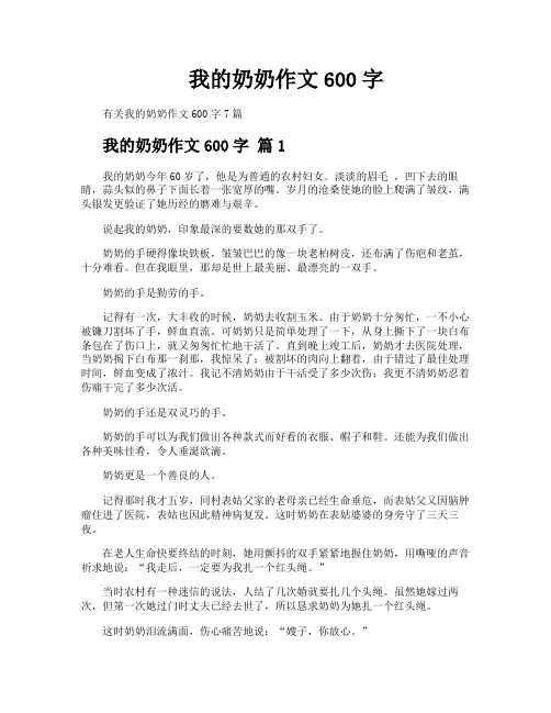 我的奶奶作文600字