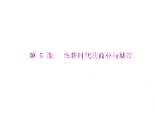 岳麓版历史必修2课件：第一单元 第5课 农耕时代的商业与城市(共30张ppt)