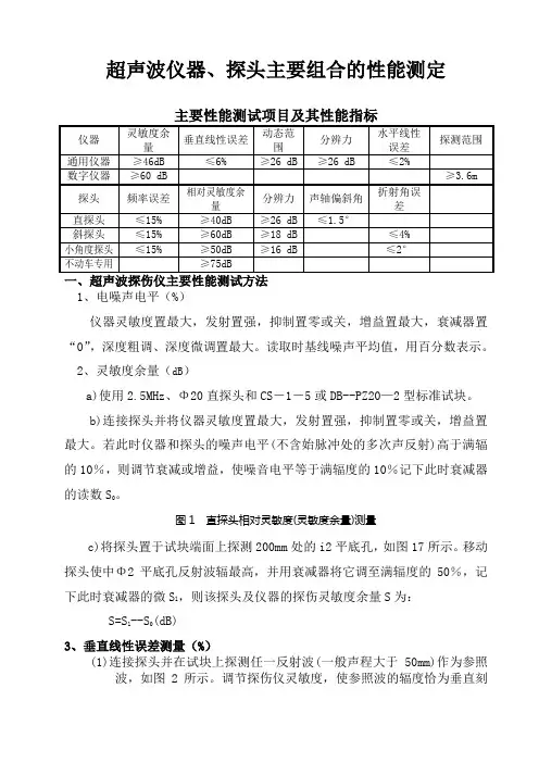 超声波仪器、探头性能指标及其测试方法