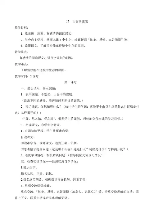 17  山谷的谜底1