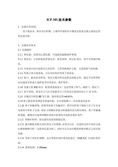 ICP-MS技术参数