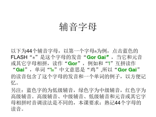 泰语辅音字母发音与书写