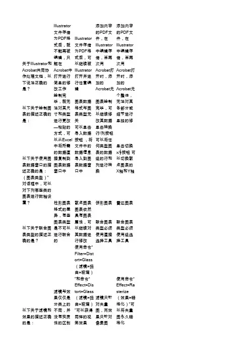 Adobe illustrator CS4认证题