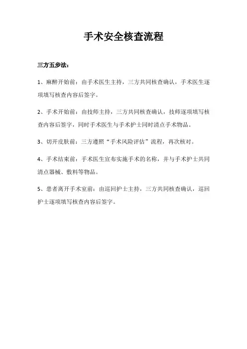 手术安全核查流程