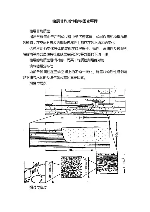 储层非均质性影响因素整理