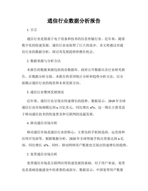 通信行业数据分析报告