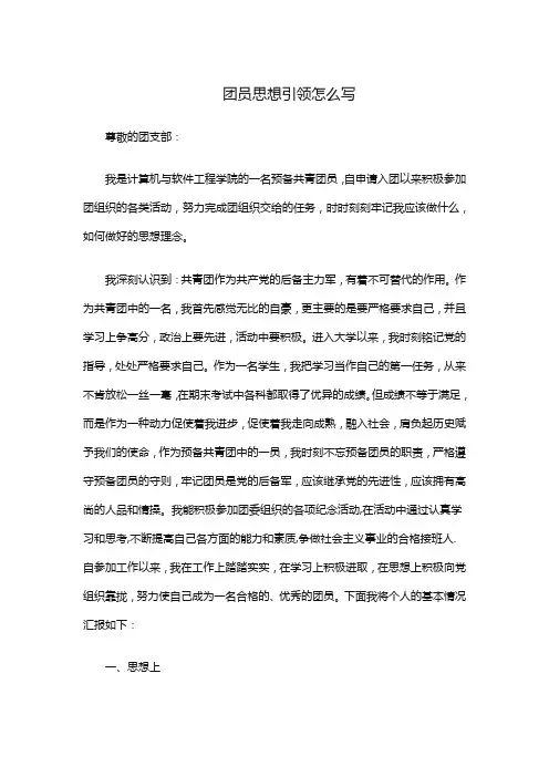 团员思想引领怎么写