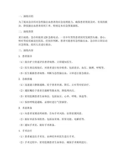 急诊科脑出血应急预案演练