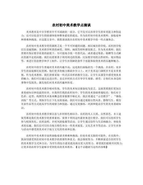 农村初中美术教学点滴谈
