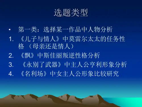英美文学毕业论文选题PPT课件