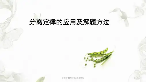分离定律的应用及解题方法课件