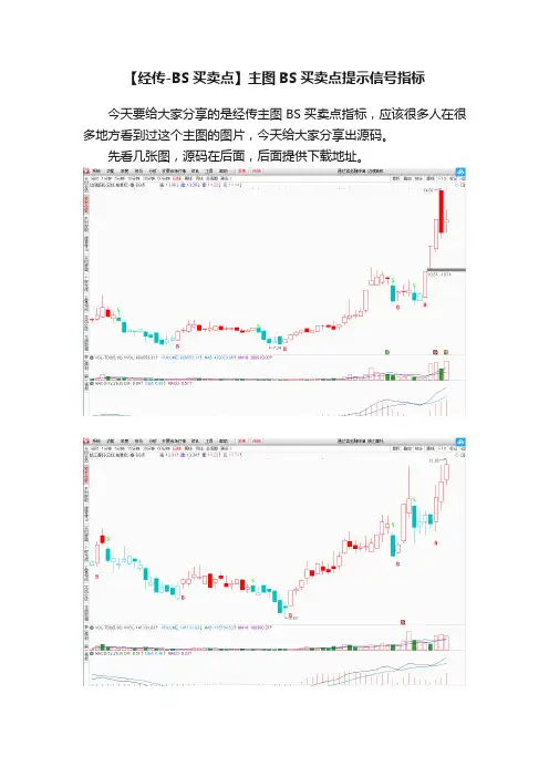 【经传-BS买卖点】主图BS买卖点提示信号指标