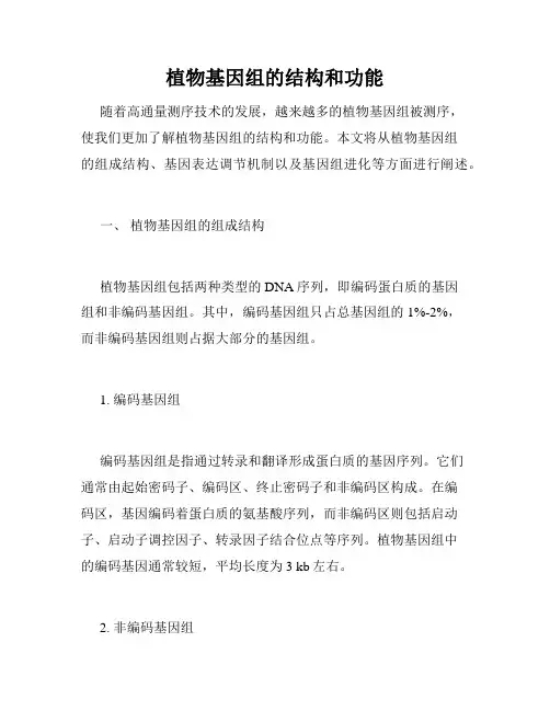 植物基因组的结构和功能