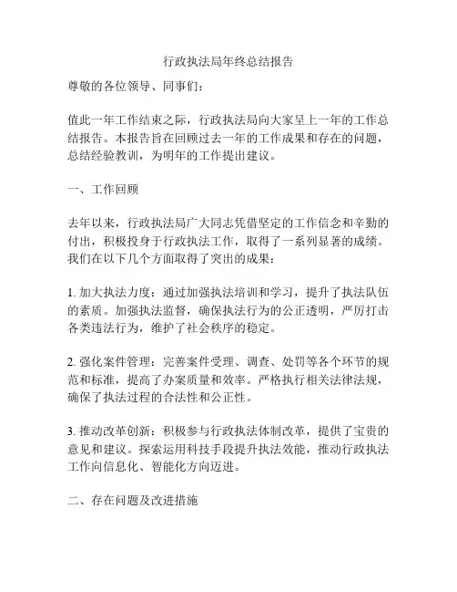 行政执法局年终总结报告