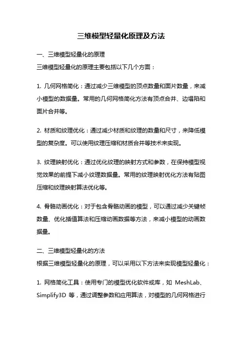 三维模型轻量化原理及方法