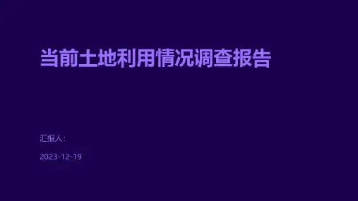 当前土地利用情况调查报告