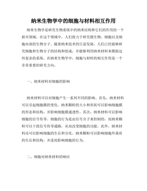 纳米生物学中的细胞与材料相互作用