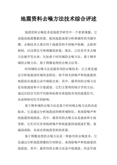 地震资料去噪方法技术综合评述