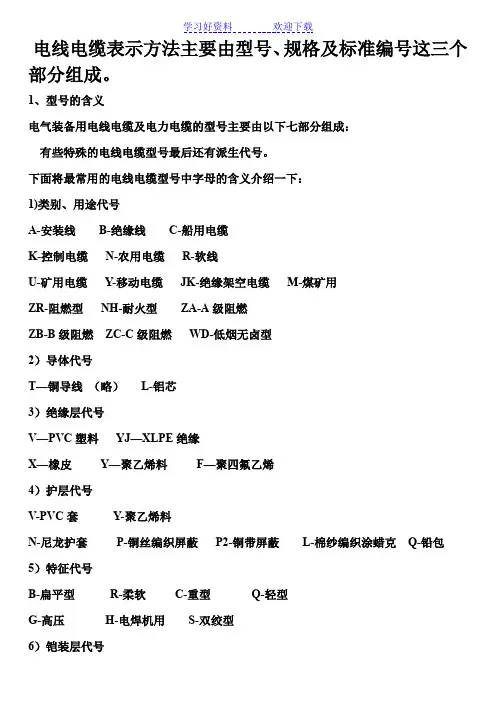 电线电缆的表示方法大全模板