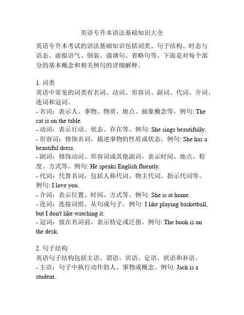 英语专升本语法基础知识大全