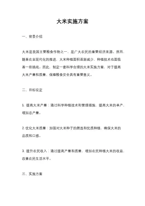 大米实施方案