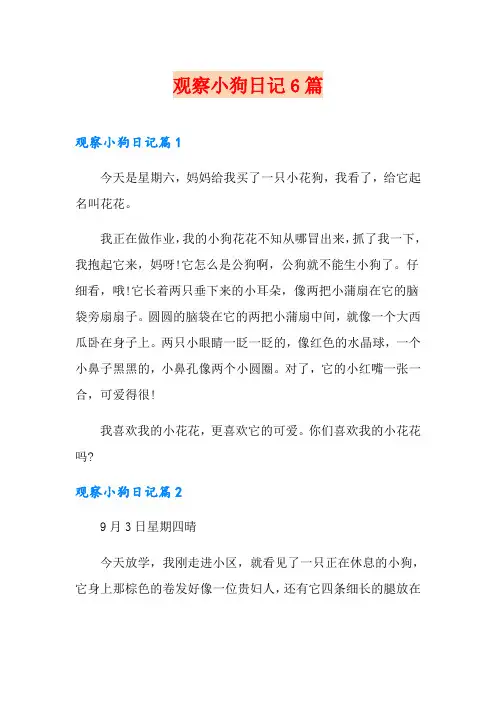 观察小狗日记6篇