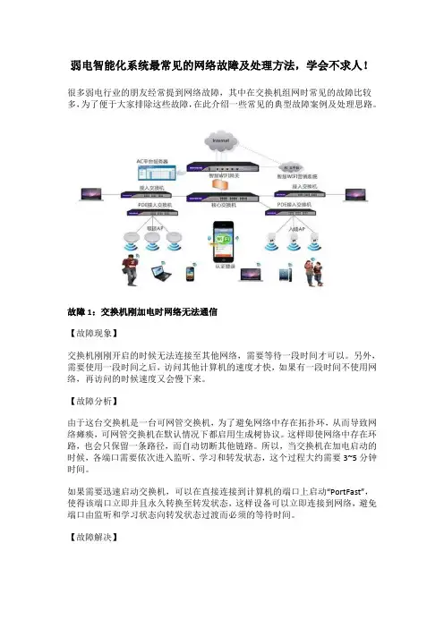 弱电智能化系统最常见的网络故障及处理方法,学会不求人!