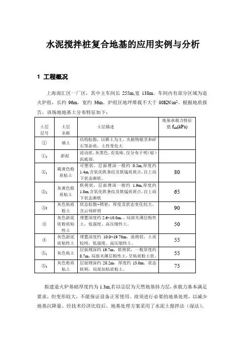 水泥搅拌桩复合地基的应用实例与分析BD