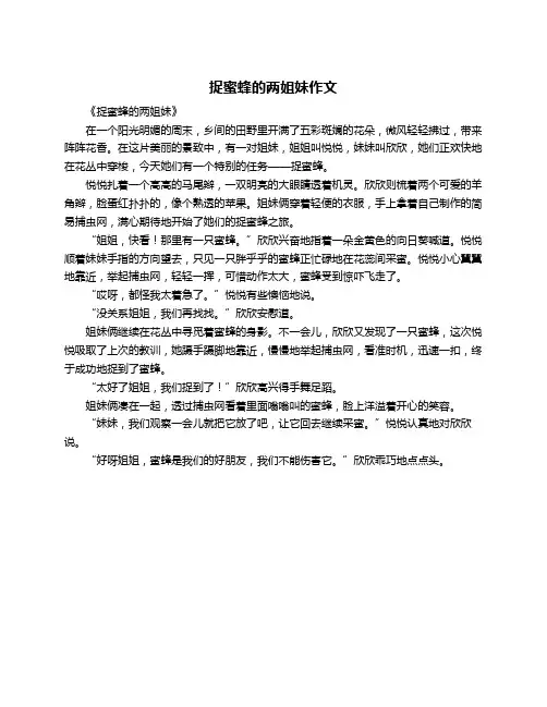 捉蜜蜂的两姐妹作文