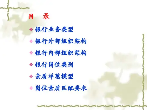 银行从业人员职业素质匹配要求概述