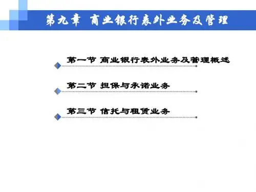 商业银行表外业务及管理解析