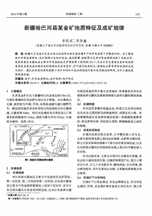 新疆哈巴河县某金矿地质特征及成矿规律