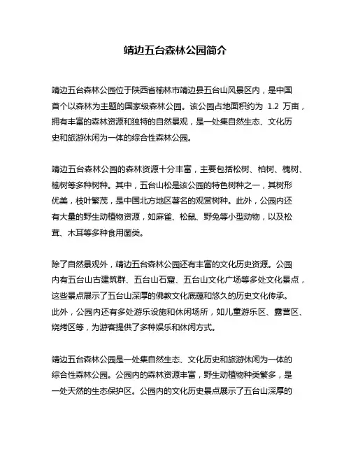 靖边五台森林公园简介