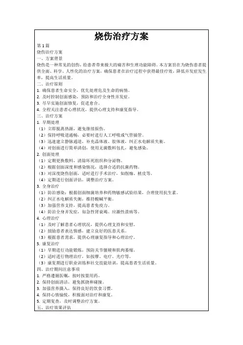 烧伤治疗方案