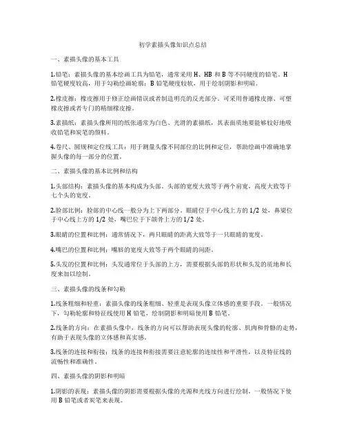 初学素描头像知识点总结