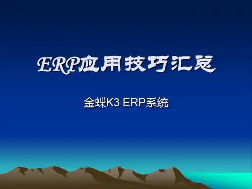 金蝶K3应用技巧 PPT课件