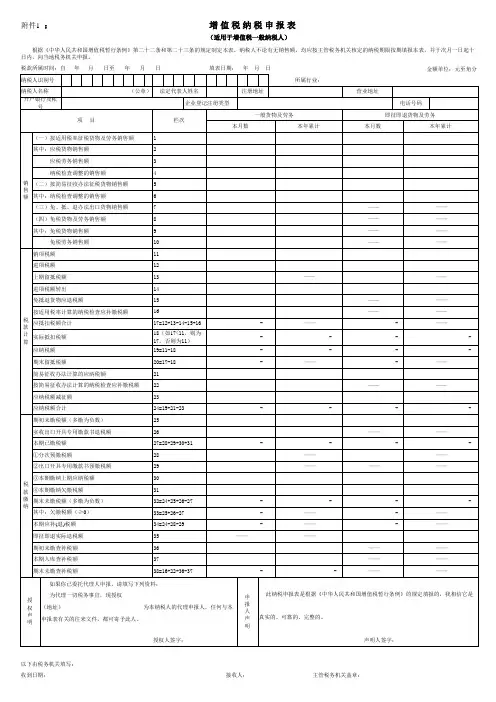 增值税纳税申报表Excel版有公式1