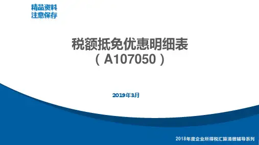 32 A107050《税额抵免优惠明细表》
