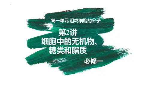 2023届高三生物一轮复习课件：必修一1