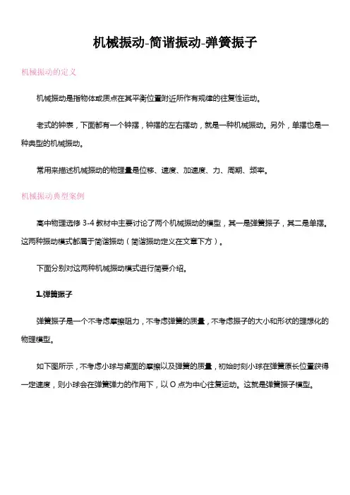 高中物理-机械振动-简谐振动-弹簧振子