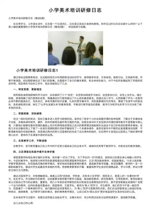 小学美术培训研修日志