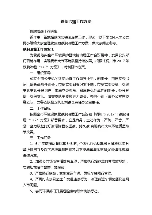 铁腕治霾工作方案