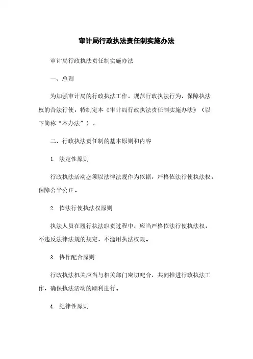 审计局行政执法责任制实施办法