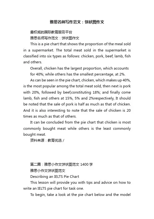雅思名师写作范文：饼状图作文