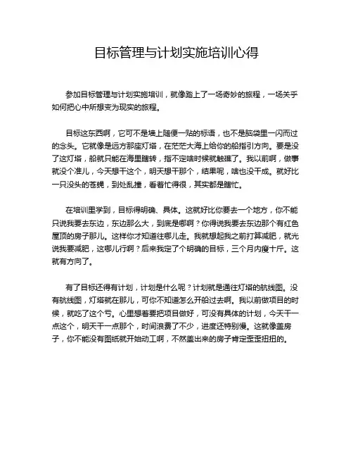 目标管理与计划实施培训心得