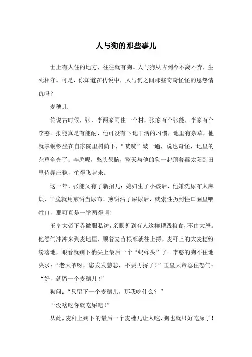人与狗的那些事儿_民间故事