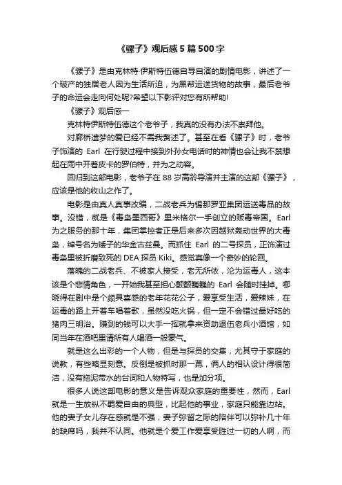 《骡子》观后感5篇500字