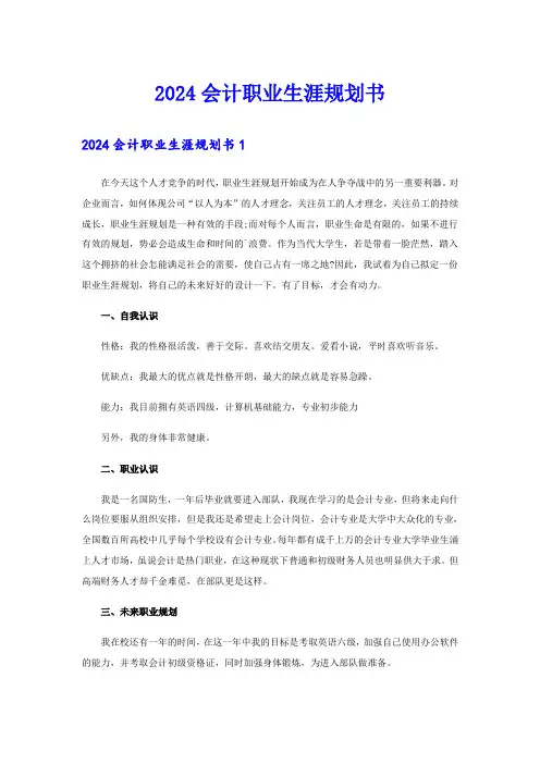 2024会计职业生涯规划书