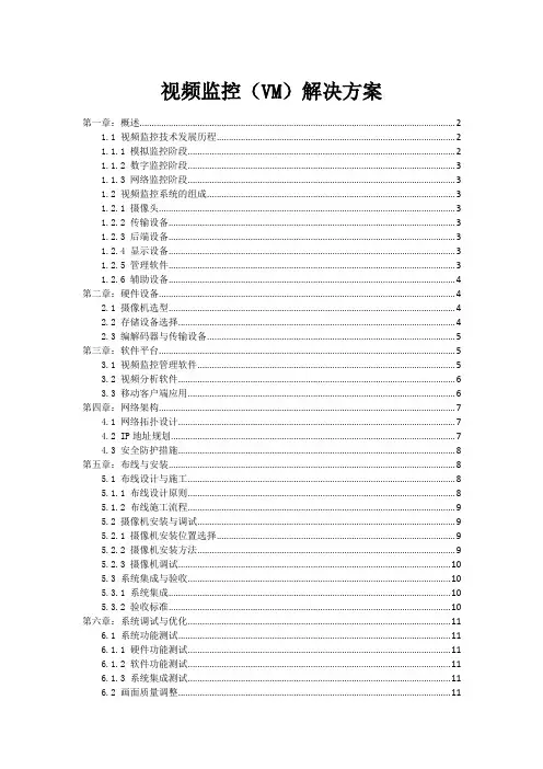 视频监控(VM)解决方案