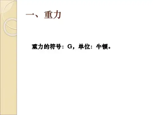 沪教版(上海)物理八年级第一学期3.4重力 力的合成--重力精品课件